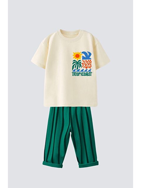 Monila Erkek Çocuk Bisiklet Yaka Pamuklu Jogger Pantolonlu Altüst Takım - S000515765-19928