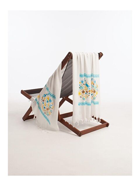 Varol Baskılı Bambu Peştemal Plaj Havlusu BLUEMARIN/90X180 - S000397220-19966