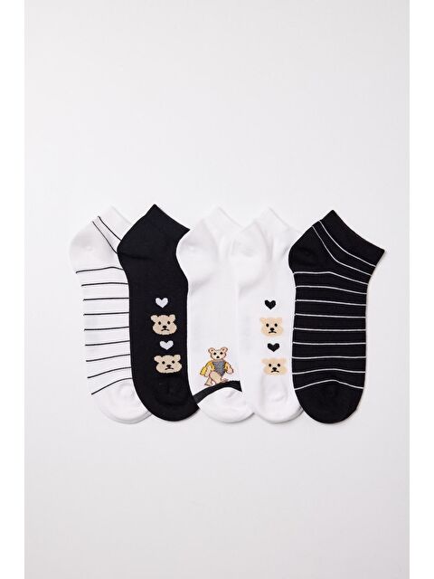 Katia And Bony 5'li Ayı Teddy Baskılı Patik Çorap - S000219963-23173