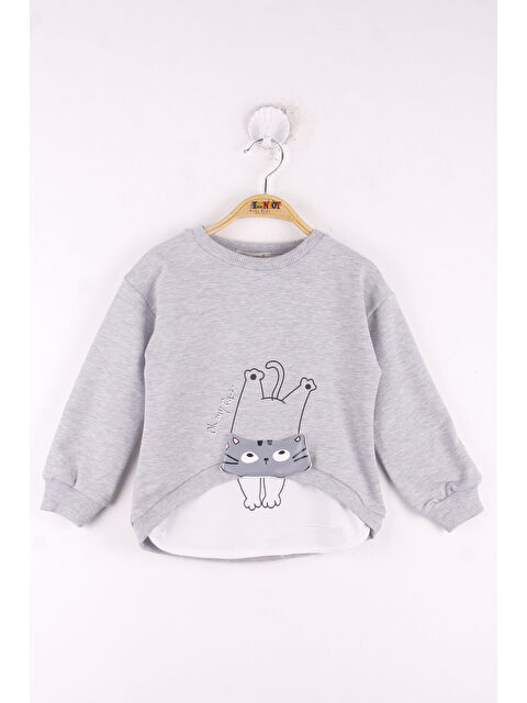 Toontoykids Kız Çocuk Kedi Baskılı Sweatshirt - S000421274-20600