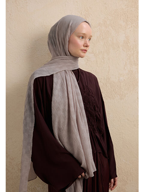 Fresh Scarfs Modal Damalı Şal Gümüş - S000420269-18105