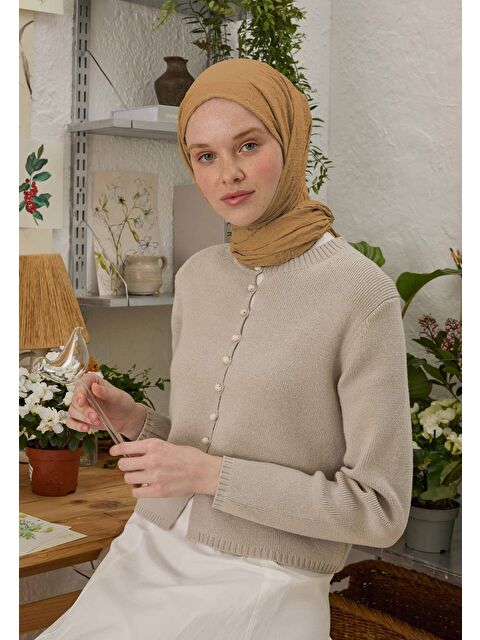 Fresh Scarfs Vual Crash Şal Deve Tüyü - S000420273-20472