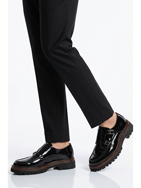 Ayakmod Premium Siyah Rugan Hakiki Deri Erkek Casual Ayakkabı 2236 M