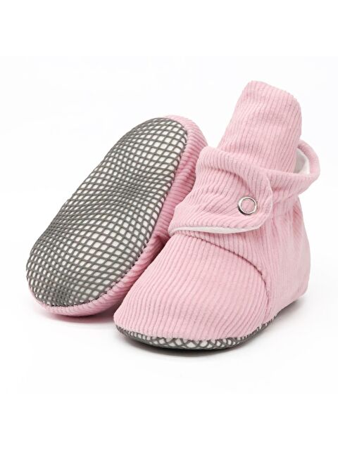 Ella Bonna Fitilli Kadife Bebek Pandufu, Kaydırmaz Taban, Çizgili Kreş Ayakkabısı, Organik Pamuk Patik