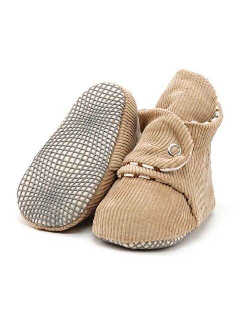 Ella Bonna Fitilli Kadife Bebek Pandufu, Kaydırmaz Taban, Çizgili Kreş Ayakkabısı, Organik Pamuk Patik