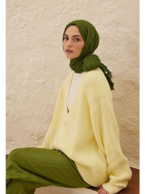 Fresh Scarfs Vual Crash Şal Orman Yeşili - S000420273-20662