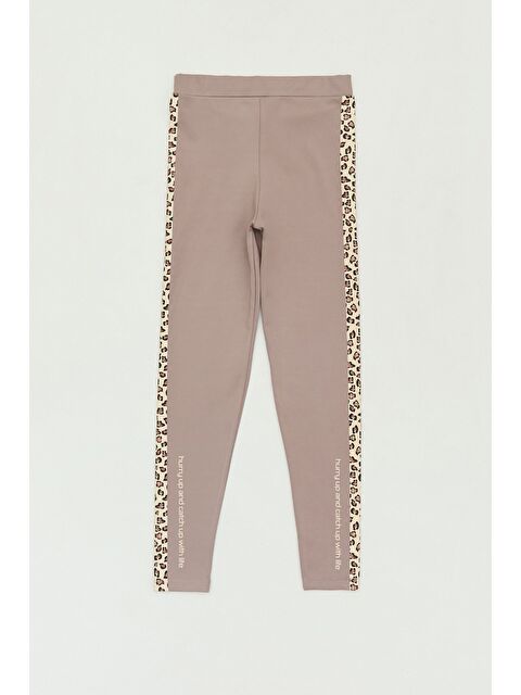 Fullamoda Leopar Desenli Şeritli Kız Çocuk Tayt - S000324187-19413