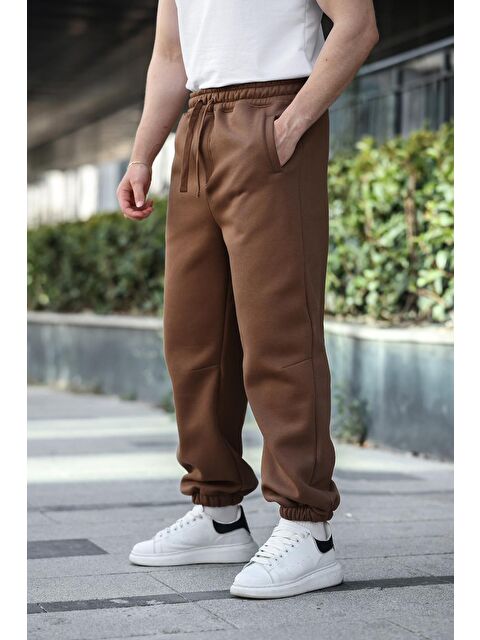 Madmext Kahverengi Rahat Kesim Paçası Lastikli Erkek Eşofman Altı E6579 - S000436675-19413