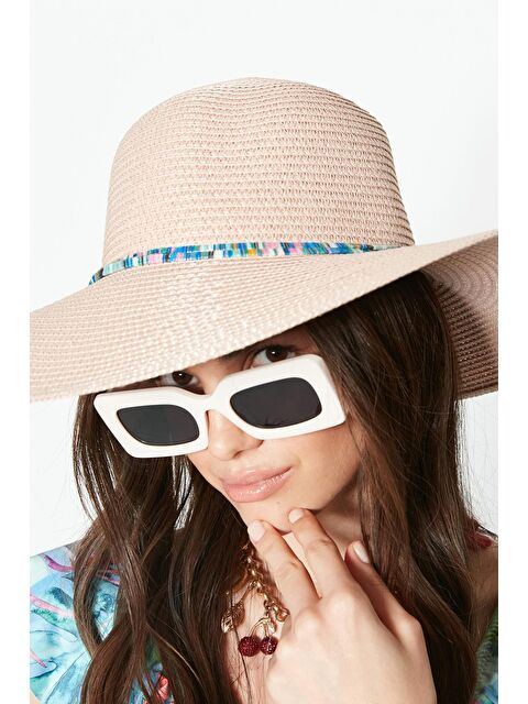 C&City Hasır Plaj Şapkası Y23730-05 Pudra - S000216659-7152