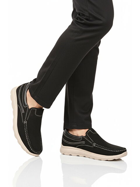 Ayakmod Siyah Nubuk Hakiki Deri Erkek Casual Ayakkabı 2406 M