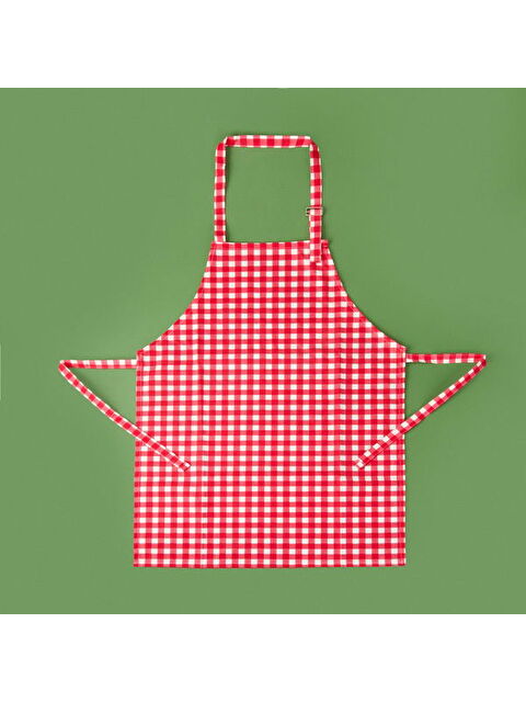 Evidea Soft Pötikareli Mutfak Önlüğü - Kırmızı / Ekru - 63x72 cm - S000370450-5403