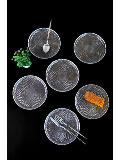 TABAK EVİ Aden Sensu Cam Pasta Tabağı 16cm Sade 6 lı 2492 - S000369686-26865
