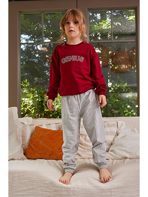 ZEYLAND Kız Çocuk Yazı Nakışlı Pijama Takımı - S000315156-20045