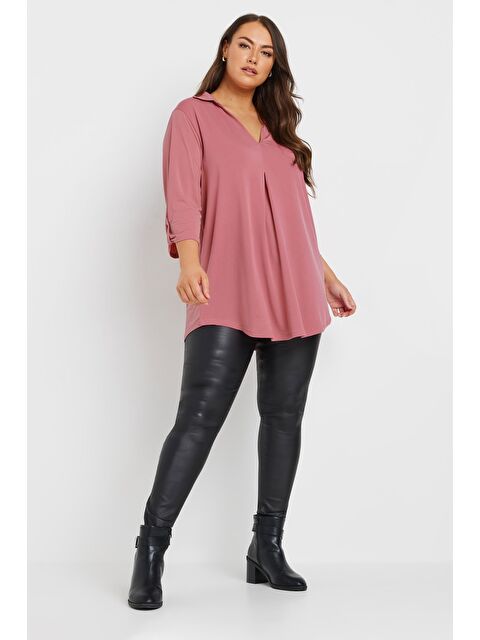 Stil Diva Büyük Beden V Yaka Uzun Kollu Bluz 303627 - S000485205-20024