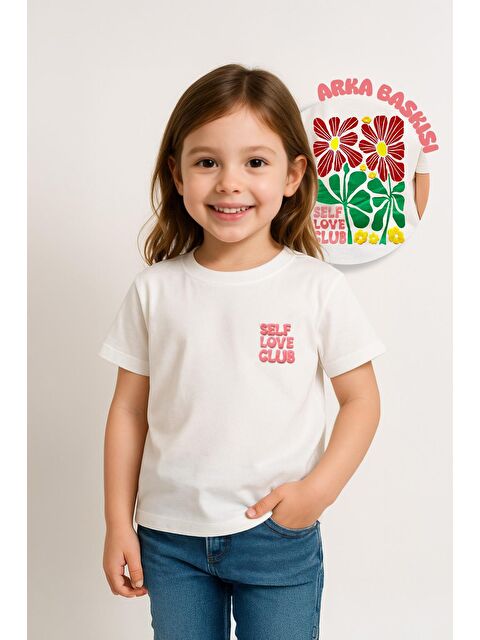 Luess Kız Çocuk %100 Pamuklu Kabartma Baskılı Tişört (3-4 Yaş 8-9 Yaş) - S000401118-20063