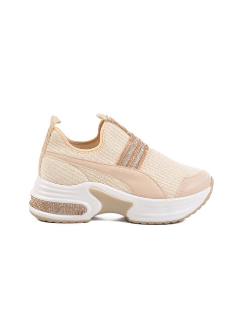 Ayakmod Bej Anorak Taşlı Kadın Sneaker 702307 Z - S000417166-19928