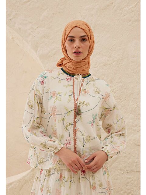 Fresh Scarfs Vual Crash Şal Şeftalı - S000420273-17605