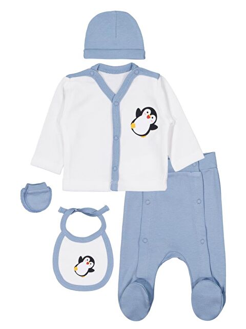 Civil Baby Penguen Emprime Zıbın Takımları - Mavi Prematüre - S000485183-3053