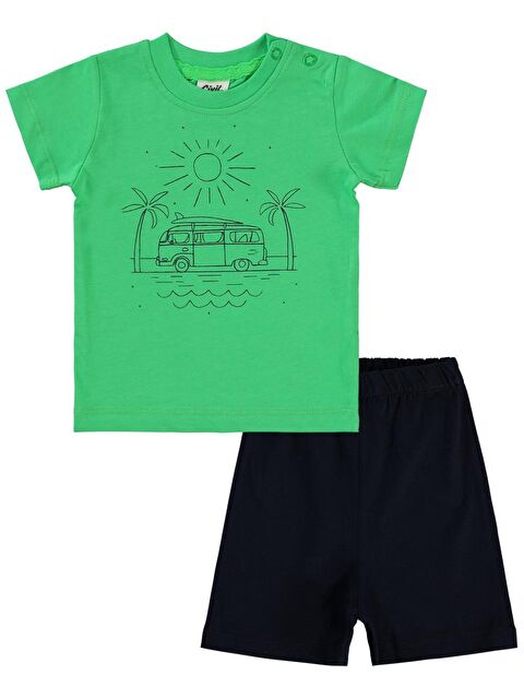 Civil Baby Karavan Baskılı 6-18 Ay Takım - Yeşil18-24 Ay - S000466352-37388
