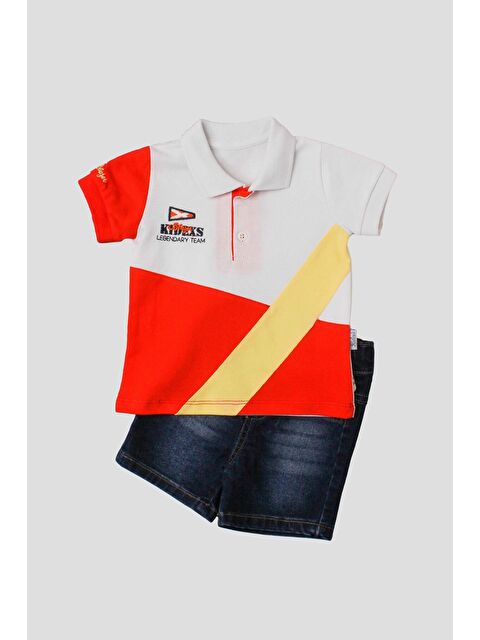 Kidex's Erkek bebek pamuklu polo takım pantolon üst ikili takım