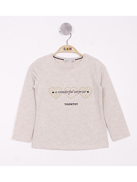 Toontoykids Kız Çocuk Surprise Kalp Nakışlı Tişört