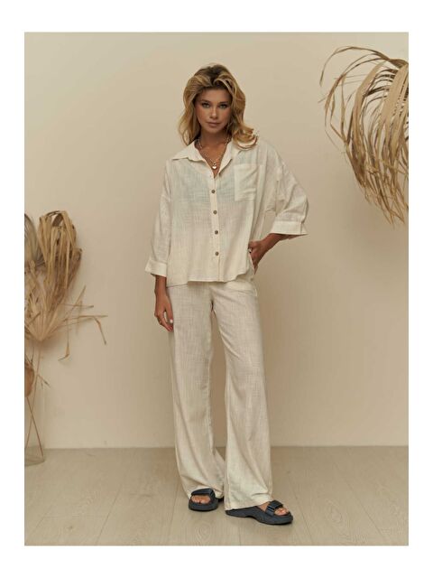 Mai Collection Salerno Coconut Düğme Bej Takım - S000523415-19928