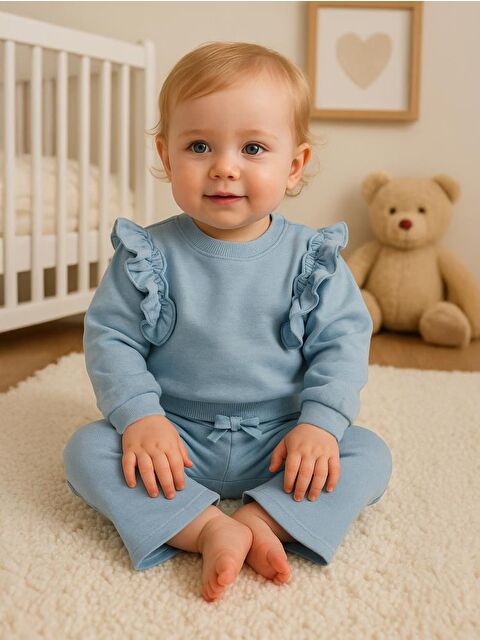 Civil Baby Fırfırlı 6-18 Ay Takım - Mavi 6-9 Ay - S000450790-3053