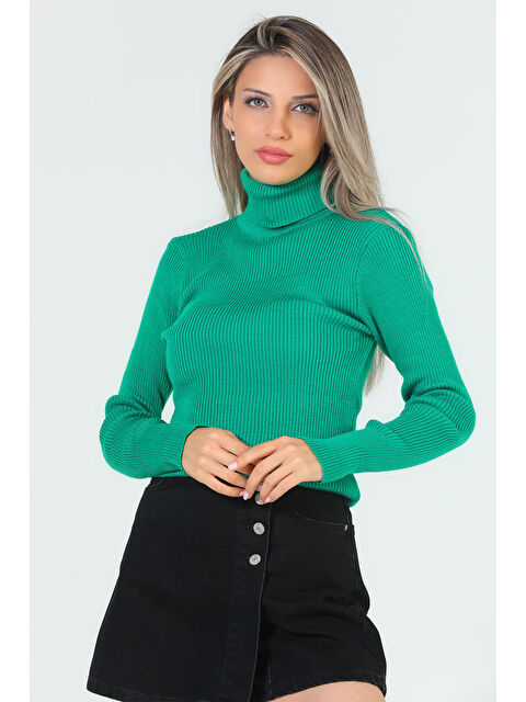 Gülseli Kadın Tam Balıkçı Yaka Elastanlı Triko Bluz - S000300460-18194