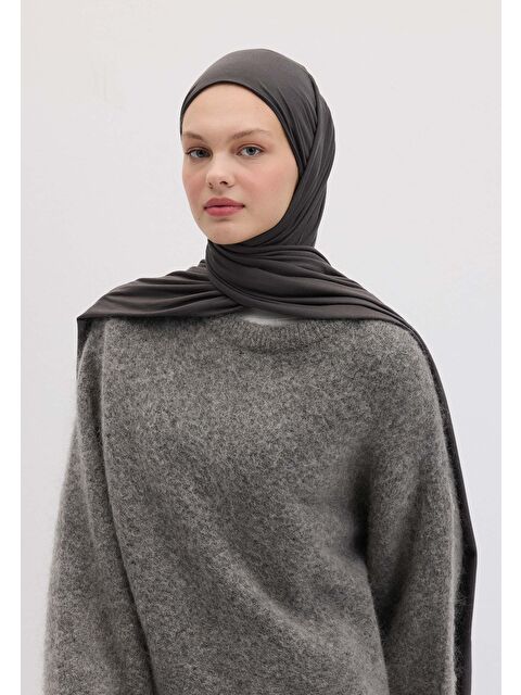 Fresh Scarfs Bambu Penye Şal Duman - S000420294-29351