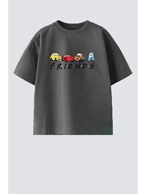 Monila Erkek Çocuk Pamuklu Bisiklet Yaka Araba Baskılı T-Shirt - S000514677-29666