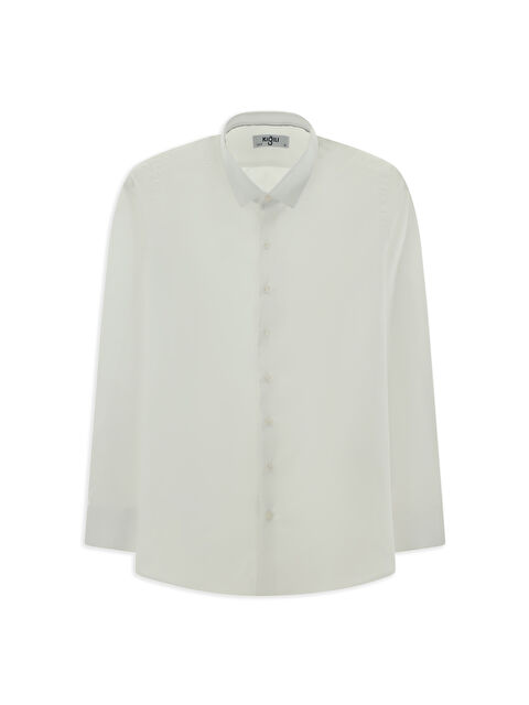 Kiğılı Uzun Kol Slim Fit Dar Kesim Klasik Desenli Pamuk Gömlek