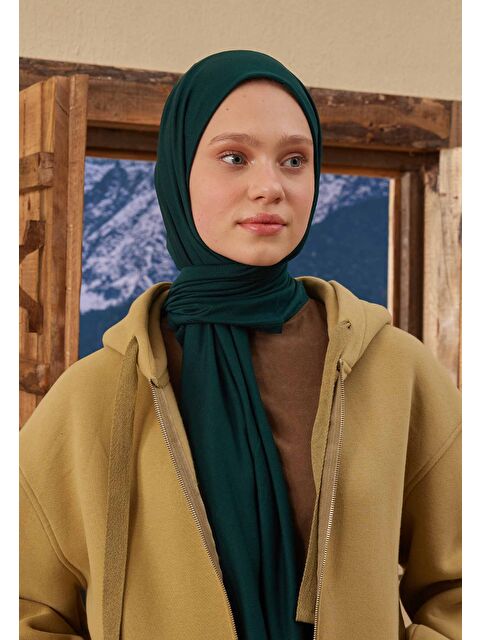 Fresh Scarfs Penye Şal Koyu Yeşil - S000420272-19416