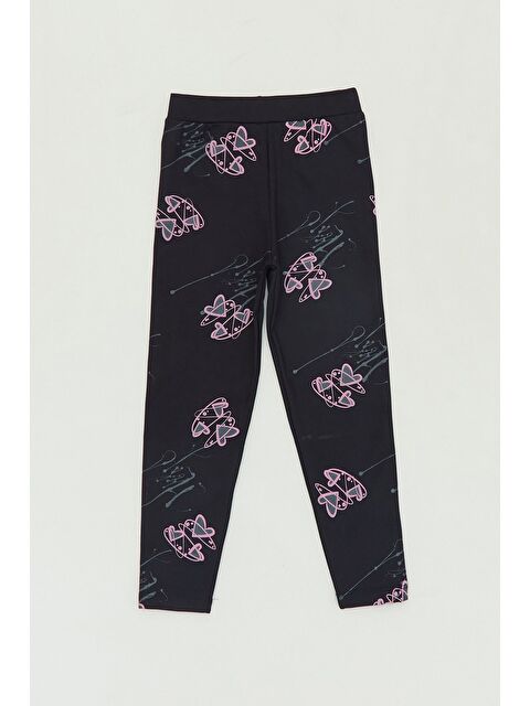 Fullamoda Kalp Desenli Beli Lastikli Kız Çocuk Tayt - S000324188-19351