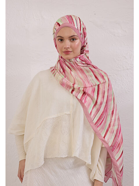 Fresh Scarfs Deıa Desen Rami Şal Pembe - S000420380-20024
