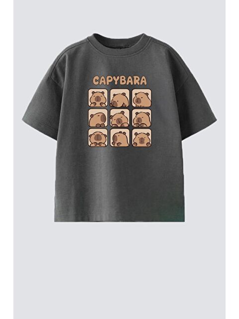 Monila Unisex Çocuk Pamuklu Bisiklet Yaka Baskılı T-Shirt - S000514681-29666