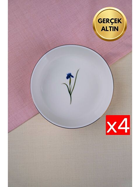 TABAK EVİ Porselen Natura İris Altın Yaldızlı Kase 17x5x4,50cm 730cc 4 lü - S000494850-23173