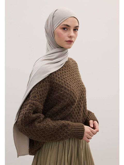 Fresh Scarfs Bambu Penye Şal Gümüş - S000420294-18105