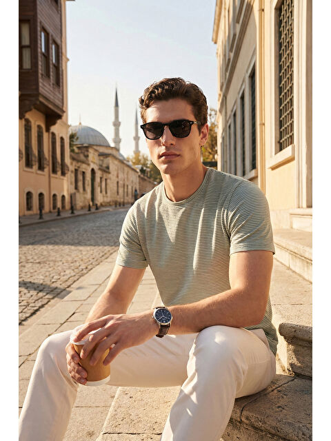 Buratti Pamuklu Regular Fit Çizgili Bisiklet Yaka T Shirt 5904030 - S000526572-17703