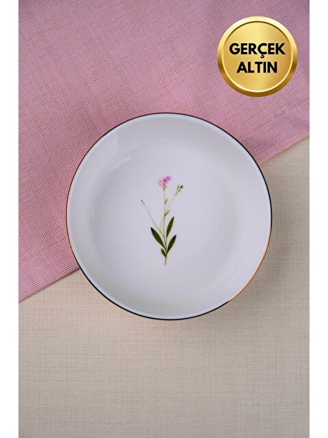 TABAK EVİ Porselen Natura Çuha Altın Yaldızlı Kase 17x5x4,50cm 730cc Tekli - S000494856-23173