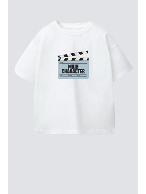 Monila Unisex Çocuk Pamuklu Bisiklet Yaka Baskılı T-Shirt - S000514692-37263