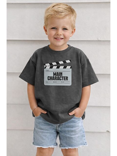 Monila Unisex Çocuk Pamuklu Bisiklet Yaka Baskılı T-Shirt - S000514692-29666