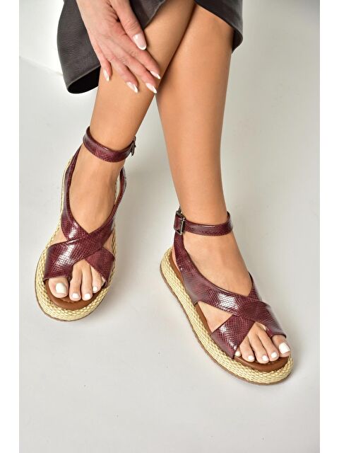Fox Shoes Bordo Kadın Sandalet U9732645 - S000401132-19951