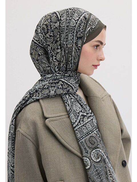 Fresh Scarfs Nordıc Paısley Desen Şal Antrasit - S000420432-29666