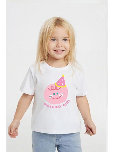 Monila Kız Çocuk Pamuklu Bisiklet Yaka Baskılı T-Shirt - S000518184-37577