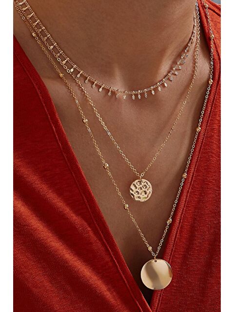 New Obsessions Pul Uçlu Zincir Kombinli Kolye Seti - S000392688-20076