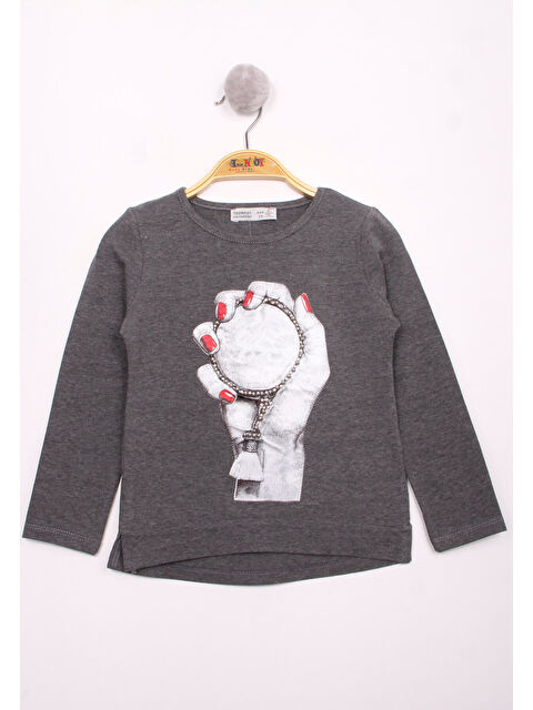 Toontoykids Kız Çocuk El Baskılı T-Shirt