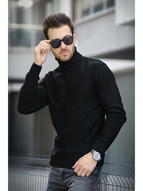 Oksit Seka 500 Slim Fit Petek Örgü Erkek Tam Balıkçı Kazak - S000273275-19351