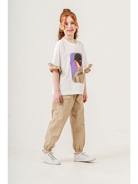 pi pengai Kız Çocuk 2'li Takım (Jogger Pantolon+Tişört) P1028 - S000347178-19966