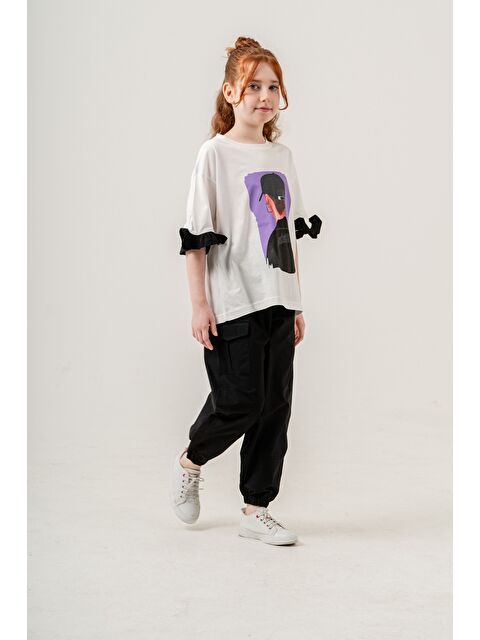 pi pengai Kız Çocuk 2'li Takım (Jogger Pantolon+Tişört) P1028 - S000347178-19351