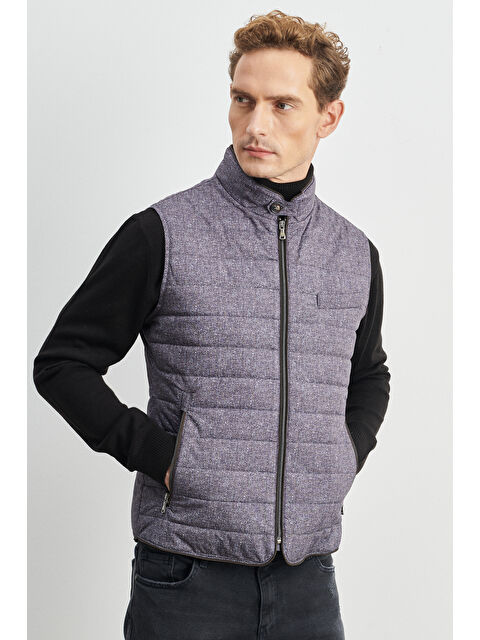 AC&Co / Altınyıldız Classics Erkek Lacivert Standart Fit Normal Kesim Dik Yaka Yelek - S000394394-21164